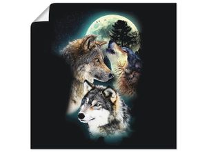 4059745973380 - Wandbild ARTLAND Phantasie Wolf Wölfe mit Mond Bilder Gr B H 30 cm x 30 cm Poster Wildtiere quadratisch 1 St schwarz Bild Poster Bilder als Alubild Leinwandbild Wandaufkleber oder in versch Größen