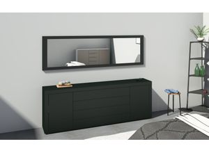 4255607608654 - Spiegel BORCHARDT MÖBEL Panama schwarz (schwarz matt) B60cm H200cm T2cm Glas Spiegel Rahmen Topseller 4255607608654 - Spiegel BORCHARDT MÖBEL Panama schwarz (schwarz matt) B60cm H200cm T2cm Glas Spiegel Rahmen Topseller