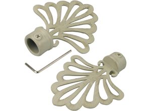 4016318080098 - Gardinenstangen-Endstück Fächer Gardinenstangenendstücke Gr 2 St goldfarben (weiß goldfarben) Gardinenstangen-Endstücke Gardinenstangenendstücke für Gardinenstangen Ø 16 mm