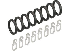 4016318280153 - Gardinenring Liedeco Gardinenstangen (Set 8-St mit Faltenlegehaken) für Gardinenstangen Ø 16 mm schwarz 4016318280153 - Gardinenring Liedeco Gardinenstangen (Set 8-St mit Faltenlegehaken) für Gardinenstangen Ø 16 mm schwarz