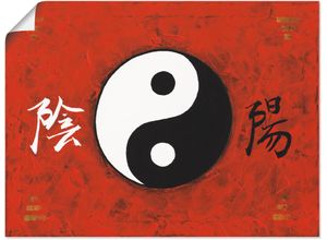 4055327293389 - Wandbild ARTLAND Yin & Yang Bilder Gr B H 60 cm x 45 cm Poster Zeichen 1 St rot Bild Leinwandbild Kunstdrucke Bilder als Alubild Leinwandbild Wandaufkleber oder Poster in versch Größen