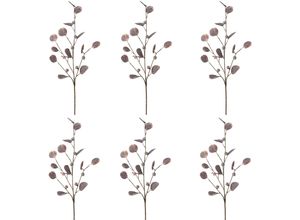 4064118963509 - Kunstzweig CREATIV GREEN Eukalypthuszweig Kunstpflanzen Gr B H 20 cm x 73 cm 6 St lila (aubergine) Kunst-Zweige