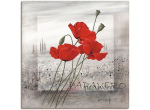 4055327829984 - Wandbild ARTLAND Mohnblumen Bilder Gr B H 40 cm x 40 cm Leinwandbild Blumen 1 St rot Bild Kunstdruck Poster Bilder als Leinwandbild Wandaufkleber oder in versch Größen