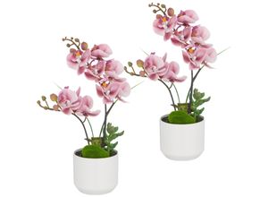 4064118325987 - Kunstorchidee CREATIV GREEN Orchidee Phalaenopsis rosa (dunkelrosa) H30cm Kunststoff Kunstpflanzen mit real-touch-Blüten