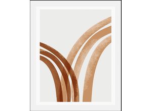 4067437346305 - Bild QUEENCE Lines braun (farbe rahmen schwarz farbe bild(er) braun) B50cm H70cm Acrylglas Papier Holz Bilder gerahmt