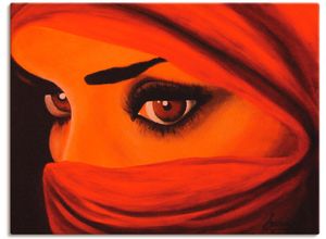 4055327777025 - Wandbild ARTLAND Tuareg-Die von Gott Verlassene Bilder Gr B H 40 cm x 30 cm Leinwandbild Frau 1 St rot Bild Kunstdruck Kunstdrucke Bilder als Leinwandbild Wandaufkleber oder Poster in versch Größen