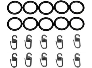 4016318196034 - Gardinenring Liedeco Gardinenstangen (Set 10-St mit Faltenlegehaken) für Gardinenstangen Ø 20 mm grau 4016318196034 - Gardinenring Liedeco Gardinenstangen (Set 10-St mit Faltenlegehaken) für Gardinenstangen Ø 20 mm grau