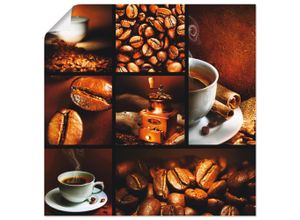 4055327781848 - Wandbild ARTLAND Kaffee Collage Bilder Gr B H 40 cm x 40 cm Poster Getränke quadratisch 1 St braun Bild Poster Bilder als Leinwandbild Wandaufkleber oder in versch Größen