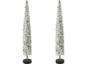 4064118112792 - Dekobaum CREATIV DECO Weihnachtsdeko Dekofiguren Gr H 3800 cm weiß Dekoweihnachtsbäume auf hochwertiger Holzbase mit Perlen verziert Höhe 38 cm