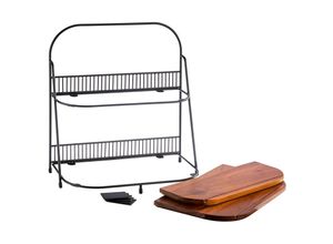 4004133303393 - Etagere 2-stufige Etagere Servierplatten Gr H 40 cm braun (braun schwarz) Etagere ermöglicht platzsparende und versch Präsentationsmöglichkeiten 4004133303393 - Etagere 2-stufige Etagere Servierplatten Gr H 40 cm braun (braun schwarz) Etagere ermöglicht platzsparende und versch Präsentationsmöglichkeiten
