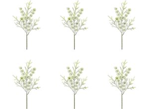 4064118970965 - Winterliche Kunstpflanze CREATIV GREEN Weihnachtsdeko grün B20cm H39cm T10cm Kunststoff Kunstpflanzen Minifichtenzweig in geeister Optik 6er-Set