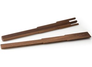 4017167426600 - Salatbesteck Pixel braun (holzfarben) Holzwerkstoff Kochbesteck-Sets Walnussholz jedes Stück ein Unikat