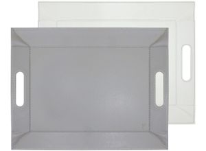 5020057311428 - Tablett FREEFORM DUO 2-farbiges Wendetablett Tablett und Tisch-Set in einem wendbar grau (grau weiß) B41cm H08cm L55cm Kunstleder Tabletts mit Doppelfunktion pflegeleicht und kann platzsparend verstaut werden 5020057311428 - Tablett FREEFORM DUO 2-farbiges Wendetablett Tablett und Tisch-Set in einem wendbar grau (grau weiß) B41cm H08cm L55cm Kunstleder Tabletts mit Doppelfunktion pflegeleicht und kann platzsparend verstaut werden
