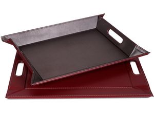 5020057318168 - Tablett FREEFORM DUO 2-farbiges Wendetablett Tablett und Tisch-Set in einem wendbar rot (anthrazit burgund) B41cm H08cm L55cm Kunstleder Tabletts mit Doppelfunktion pflegeleicht und kann platzsparend verstaut werden 5020057318168 - Tablett FREEFORM DUO 2-farbiges Wendetablett Tablett und Tisch-Set in einem wendbar rot (anthrazit burgund) B41cm H08cm L55cm Kunstleder Tabletts mit Doppelfunktion pflegeleicht und kann platzsparend verstaut werden