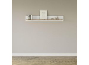 8581743171087 - Wandregal York weiß (pino aurelio mit eiche artisan) B180cm H27cm T20cm MDF SET ONE BY MUSTERRING Regale in drei Größen und Farben Beleuchtung optional 1 Ablageboden