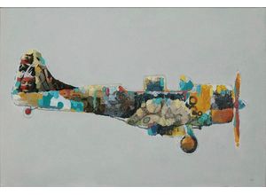 4056216469021 - Ölbild KAYOOM Flugzeug bunt (farbe bild(er) bunt) B60cm H90cm T38cm Leinen Ölfarbe Bilder 60cm x 90cm