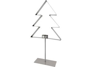 4003529095898 - Teelichthalter CREATIV DECO Weihnachtsdeko Kerzenhalter Gr B H T 21 cm x 45 cm x 7 cm silberfarben (edelstahlfarben) Windlichter Laternen