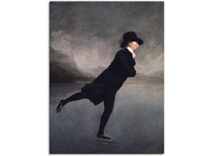 4055327118552 - Wandbild ARTLAND Pfarrer Robert Walker beim Eislaufen Bilder Gr B H 30 cm x 40 cm Leinwandbild Mann 1 St grau Bild Poster Bilder als Leinwandbild Wandaufkleber oder in versch Größen
