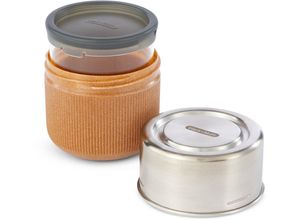 5060089725480 - Lunchbox BLACK+BLUM braun (mandel) B10cm H11cm L10cm Borosilikatglas Edelstahl Lebensmittelaufbewahrungsbehälter spülmaschinengeeignet mit Edelstahldeckel und Silikonschutzaufleger 5060089725480 - Lunchbox BLACK+BLUM braun (mandel) B10cm H11cm L10cm Borosilikatglas Edelstahl Lebensmittelaufbewahrungsbehälter spülmaschinengeeignet mit Edelstahldeckel und Silikonschutzaufleger