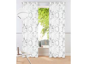 4068222510628 - Gardine BRUNO BANANI Maze Gr 1 grau B135cm H145cm Polyester Gardinen 1 Schal mit modernen Kreiselementen 4068222510628 - Gardine BRUNO BANANI Maze Gr 1 grau B135cm H145cm Polyester Gardinen 1 Schal mit modernen Kreiselementen