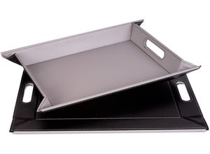 5020057300446 - Tablett FREEFORM DUO 2-farbiges Wendetablett Tablett und Tisch-Set in einem wendbar grau (grau schwarz) B41cm H08cm L55cm Kunstleder Tabletts mit Doppelfunktion pflegeleicht und kann platzsparend verstaut werden 5020057300446 - Tablett FREEFORM DUO 2-farbiges Wendetablett Tablett und Tisch-Set in einem wendbar grau (grau schwarz) B41cm H08cm L55cm Kunstleder Tabletts mit Doppelfunktion pflegeleicht und kann platzsparend verstaut werden