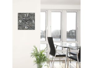 4062144832318 - Wanduhr ARTLAND Schiefermauer Wanduhren Gr B H T 30 cm x 30 cm x 03 cm Quarzuhr grau Wanduhren wahlweise mit Quarz- oder Funhuhrwerk lautlos ohne Tickgeräusche