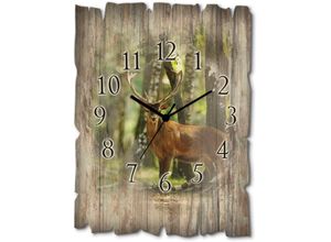 4062144355022 - Wanduhr ARTLAND Hirsch 4 - Wald Wanduhren Gr B H T 30 cm x 40 cm x 06 cm Funkuhr grün Wanduhren wahlweise mit Quarz- oder Funhuhrwerk lautlos ohne Tickgeräusche 4062144355022 - Wanduhr ARTLAND Hirsch 4 - Wald Wanduhren Gr B H T 30 cm x 40 cm x 06 cm Funkuhr grün Wanduhren wahlweise mit Quarz- oder Funhuhrwerk lautlos ohne Tickgeräusche