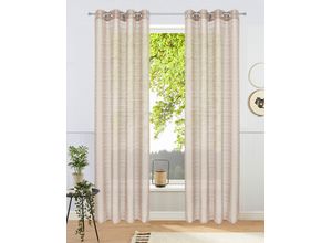 4068222400721 - Gardine BRUNO BANANI Linus Gr 2 grau (taupe) B130cm H175cm Polyester Gardinen 1 Schal eingewebte Querstreifen 4068222400721 - Gardine BRUNO BANANI Linus Gr 2 grau (taupe) B130cm H175cm Polyester Gardinen 1 Schal eingewebte Querstreifen