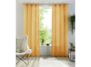6941446630977 - Gardine MY HOME XANA mit Ösen Kräuselband oder Schlaufen Gr 2 gold (goldfarben) B145cm H175cm Voile Polyester Gardinen Bestseller einfarbig 1 bzw 2 Schals pflegeleicht Schal 6941446630977 - Gardine MY HOME XANA mit Ösen Kräuselband oder Schlaufen Gr 2 gold (goldfarben) B145cm H175cm Voile Polyester Gardinen Bestseller einfarbig 1 bzw 2 Schals pflegeleicht Schal