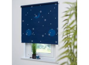 4016318194603 - Seitenzugrollo Sternenhimmel Gr 6 blau (blau gelb) B132cm H180cm Polyester Rollos