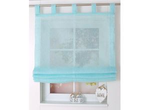 4016478080488 - Raffrollo HEINE HOME Raffrollos Gr 140 cm Schlaufen 45 cm blau (türkis) Raffrollos halbtransparent 4016478080488 - Raffrollo HEINE HOME Raffrollos Gr 140 cm Schlaufen 45 cm blau (türkis) Raffrollos halbtransparent