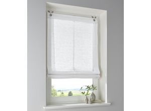 4016478985028 - Raffrollo KUTTI Brondby Gr 3 weiß B80cm H140cm Obermaterial 100% Polyester Raffrollos Leinenoptik lichtfilternd Edelstahlhaken 4016478985028 - Raffrollo KUTTI Brondby Gr 3 weiß B80cm H140cm Obermaterial 100% Polyester Raffrollos Leinenoptik lichtfilternd Edelstahlhaken