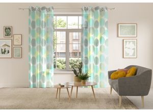 6941446601687 - Gardine MY HOME BELEM Gr 2 grün B140cm H175cm Polyester Polyester Gardinen 1 Schal Polyester Kreise