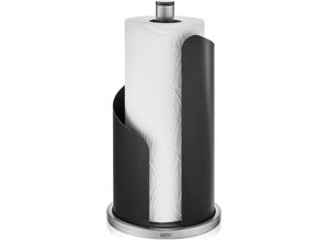 4006664157032 - Küchenrollenhalter GEFU CURVE grau (schwarz edelstahlfarben) H30cm Ø156cm Edelstahl Stahlblech Küchenrollenhalter Stahlblech Edelstahl