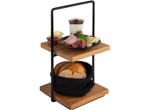 4004133333000 - Etagere Perfecto braun (braun schwarz) Servierplatten B H L 20cm x 4050cm x 23cm Metall Holz unifarben vielseitige Nutzung möglich 2-stufig B20cm H4050cm L23cm 4004133333000 - Etagere Perfecto braun (braun schwarz) Servierplatten B H L 20cm x 4050cm x 23cm Metall Holz unifarben vielseitige Nutzung möglich 2-stufig B20cm H4050cm L23cm