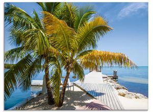 4058661666093 - Glasbild ARTLAND Florida Keys Himmlischer Blick Bilder Gr B H 60 cm x 45 cm Glasbild Strand Querformat 1 St blau Bild Glasbild Glasbilder Bilder in verschiedenen Größen