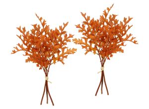 4019844816230 - Kunstblume IGEA Künstlicher Eichenlaub-Busch orange B19cm H40cm L14cm Polyester Kunstpflanzen Kunstpflanze Sträuße Bouquet Herbstdeko Blumendeko herbstliche Blätter