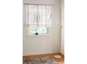 6920192990849 - Raffrollo MY HOME Dimona Gr 2 grau (weiß taupe) B60cm H140cm Voile Obermaterial 100% Polyester Raffrollos Transparent Voile Polyester Wellen