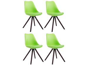 4251756468354 - 4er Set Stühle Toulouse Rund Mit Kunstlederbezug I Kunststoff Lehnstühle Mit Holzgestell