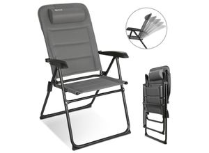 4260517300222 - HOMECALL Campingstuhl Gartenstuhl Klappbar Textilene gepolstert mit Quick-Dry-Schaum 5 fach Verstellbarer Rückenlehne bis 150kg