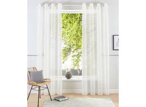 4067602829466 - Gardine MY HOME XANA mit Ösen Kräuselband oder Schlaufen Gr 4 beige (creme) B140cm H245cm Voile Polyester Gardinen Bestseller einfarbig 1 bzw 2 Schals pflegeleicht Schal 4067602829466 - Gardine MY HOME XANA mit Ösen Kräuselband oder Schlaufen Gr 4 beige (creme) B140cm H245cm Voile Polyester Gardinen Bestseller einfarbig 1 bzw 2 Schals pflegeleicht Schal