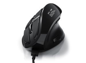 4062861057469 - CSL ergonomische Maus kabelgebunden 125 dpi Vertikal Maus mit OLED-Display Konfigurierbare Tasten 4062861057469 - CSL ergonomische Maus kabelgebunden 125 dpi Vertikal Maus mit OLED-Display Konfigurierbare Tasten