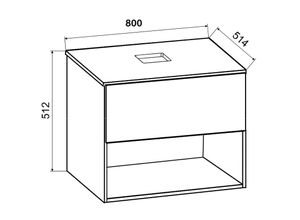 4051814412523 - 2-tlg Waschtisch Waschplatz Badmöbel Waschbecken Bad Schrank Keramik Lendas ll (Farbe Anthrazit   Honig-Eiche Größe 60)