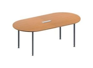 4251898815719 - Genius Konferenztisch MODENA FLEX 3-fach Anschluss Oval 4-Fuß Rundrohr B 2000 x T 1000 x H 720-840 mm Buche weißalu 4251898815719 - Genius Konferenztisch MODENA FLEX 3-fach Anschluss Oval 4-Fuß Rundrohr B 2000 x T 1000 x H 720-840 mm Buche weißalu