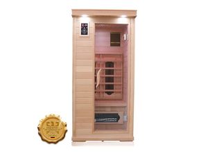 4251575100008 - Dewello - Infrarotkabine Infrarotsauna Windsor inkl Keramikstrahler für 1 Person - LED-Farblicht - Wärmekabine mit Radio Bluetooth 90 cm x 90 cm 4251575100008 - Dewello - Infrarotkabine Infrarotsauna Windsor inkl Keramikstrahler für 1 Person - LED-Farblicht - Wärmekabine mit Radio Bluetooth 90 cm x 90 cm