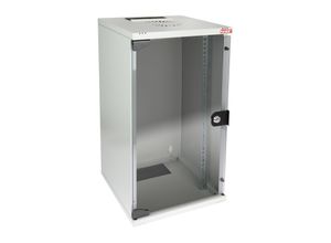 4010537631079 - 63412-07 Netzwerkschrank Serverschrank 10 Zoll 12 he 300 mm Tiefe Voll montiert Glastür Lichtgrau - HMF