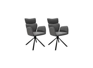 4251942249989 - Esszimmerstuhl SEATTLE 2-er Set Webstoff anthrazit Gestell schwarz