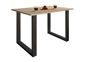 4051814402869 - Holzesstisch H 76 x B 110 x T 80 cm hochwertiges und massives Fußgestell Füße aus Eisen Küchentisch - Xona U 4051814402869 - Holzesstisch H 76 x B 110 x T 80 cm hochwertiges und massives Fußgestell Füße aus Eisen Küchentisch - Xona U