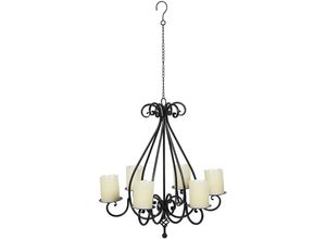 4050223953658 - Kerzenständer Kronleuchter mit 6 Tellern in Schwarz Kerzenhalter Gr B H T 53 cm x 56 cm x 53 cm schwarz Kerzenhalter Stumpenkerzenhalter aus Metall Ø ca 53 cm 4050223953658 - Kerzenständer Kronleuchter mit 6 Tellern in Schwarz Kerzenhalter Gr B H T 53 cm x 56 cm x 53 cm schwarz Kerzenhalter Stumpenkerzenhalter aus Metall Ø ca 53 cm