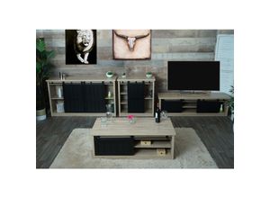 4057651817996 - Wohnzimmerset aus TV-Rack Sideboard Kommode und Couchtisch MCW-K75 Schiebetür Staufächer Industrial ~ naturfarben 4057651817996 - Wohnzimmerset aus TV-Rack Sideboard Kommode und Couchtisch MCW-K75 Schiebetür Staufächer Industrial ~ naturfarben